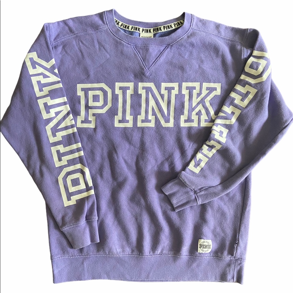 VS Pink Logo Campus Varsity Crewneck Sweater XS